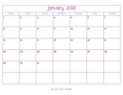 Calendar Print  Free on Nest Effect Free Printable Calendars 2012